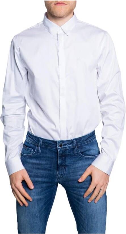 Armani Exchange Slim Fit Wit Formeel Overhemd White Heren