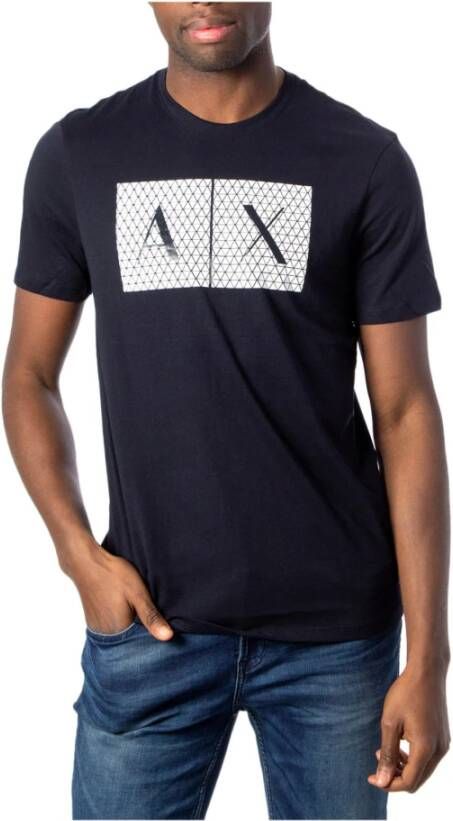 Armani Exchange Men& T-shirt Blauw Heren