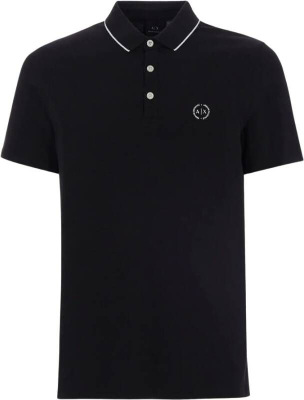 Armani Exchange Polo Shirt Zwart Heren