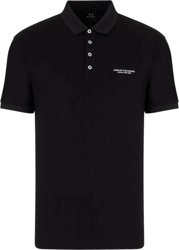 Armani Exchange Zwarte Polo Shirt met Klassieke Details Black Heren