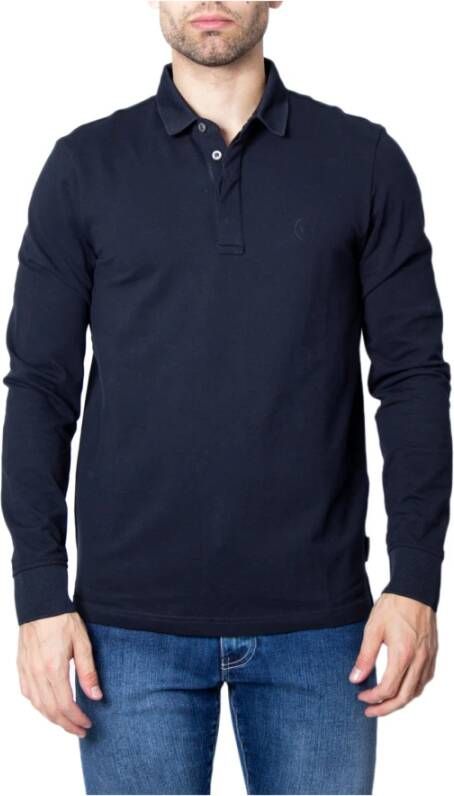 Armani Exchange Blauwe Polo met Lange Mouwen voor Heren Blue Heren