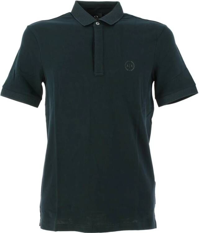 Armani Exchange Blauwe effen polo met knoopsluiting Blue Heren - Foto 3
