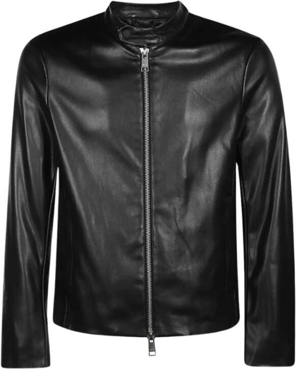 Armani Exchange Zwarte biker-geïnspireerde jas Black Heren