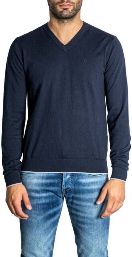 Armani Exchange Luxe blauwe V-hals gebreide trui voor herfst winter Blue Heren - Foto 2