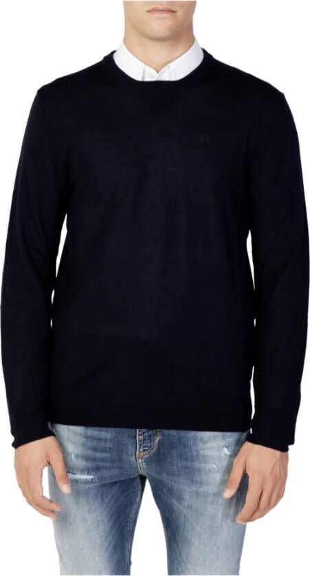Armani Exchange Klassieke Crewneck Sweater Blue Heren