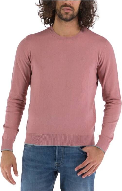Armani Exchange Round-neck Knitwear Roze Heren