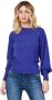 Armani Exchange Geribbelde Ronde Hals Lange Mouw Trui Blue Dames - Thumbnail 1