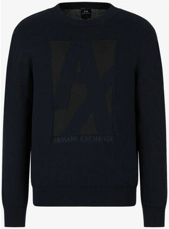 Armani Exchange Round-neck Knitwear Blauw Heren