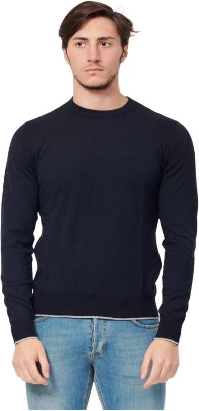 Armani Exchange Round-neck Knitwear Blauw Heren