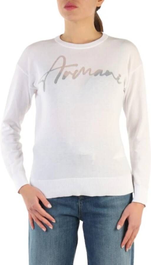 Armani Exchange Round-neck Knitwear Wit Dames