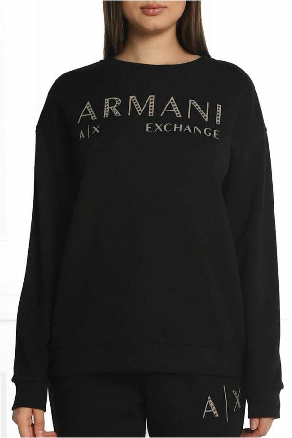 Armani Exchange Round-neck Knitwear Zwart Dames