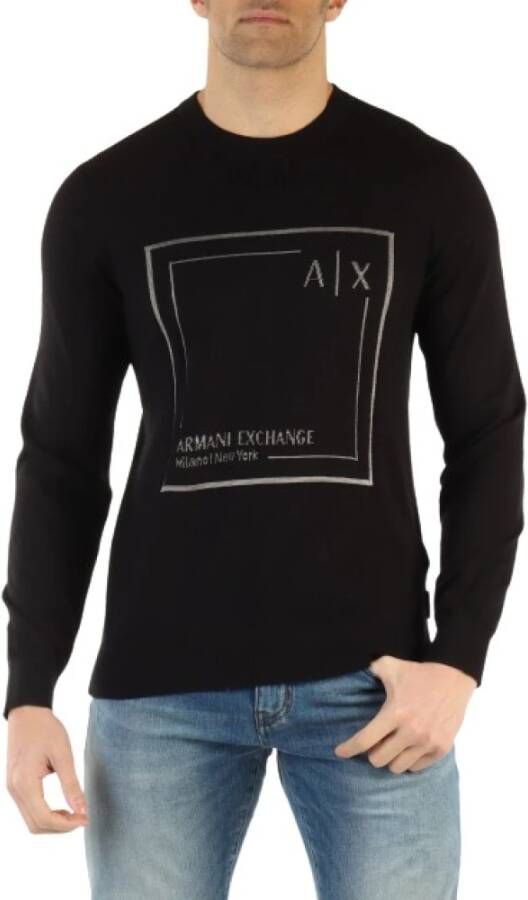 Armani Exchange Gebreide pullover met labelstitching