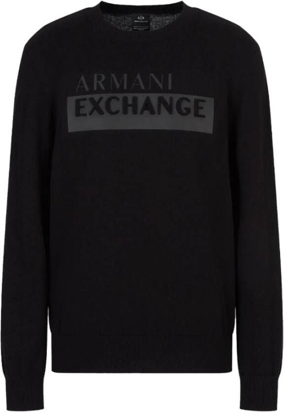 Armani Exchange Round-neck Knitwear Zwart Heren