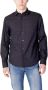 Armani Exchange Herenkatoenen jacquard overhemd met lange mouwen Blauw Heren - Thumbnail 2