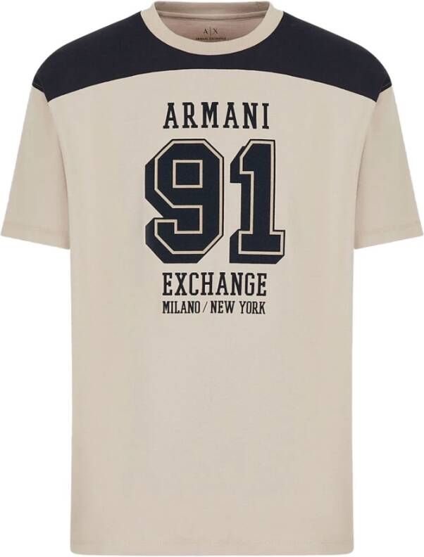 Armani Exchange Shirts met korte mouwen Beige Heren