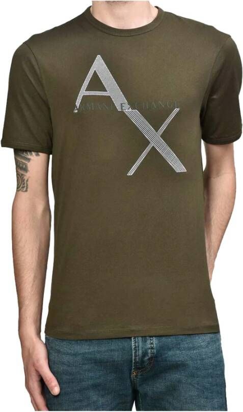 Armani Exchange Shirts met korte mouwen Groen Heren