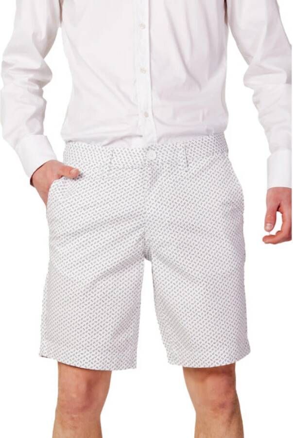 Armani Exchange Witte katoenen shorts met ritssluiting en knoopsluiting White Heren