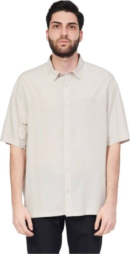 Armani Exchange Short Sleeve Shirts Beige Heren