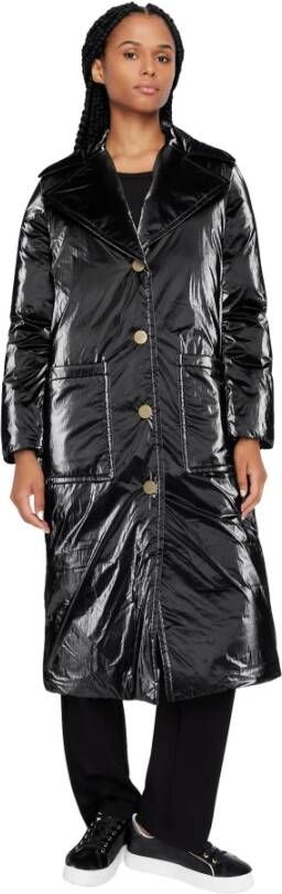 Armani Exchange Single-Breasted Coats Zwart Dames