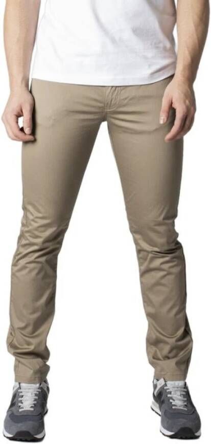 Armani Heren Beige Jeans Ritssluiting en Knoopsluiting Beige Heren