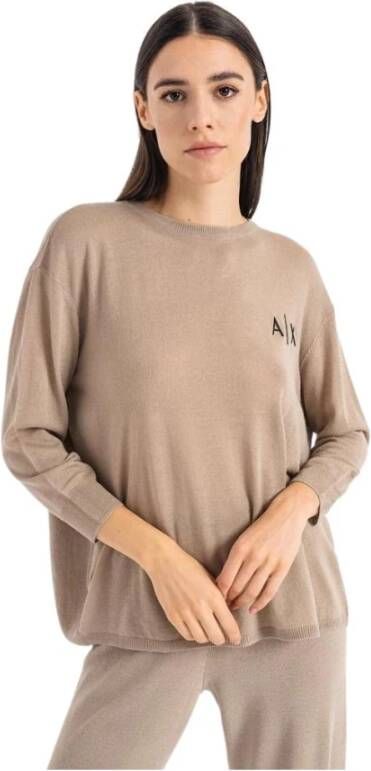 Armani Exchange Stijlvolle Sweater Pullover Beige Dames