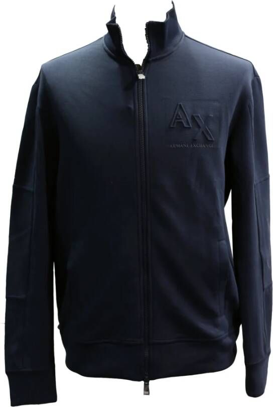 Armani Exchange Sweater met rits Blauw Heren