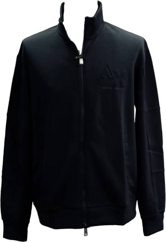 Emporio Armani Zwart Zip-through Sweatshirt voor Heren Black Heren