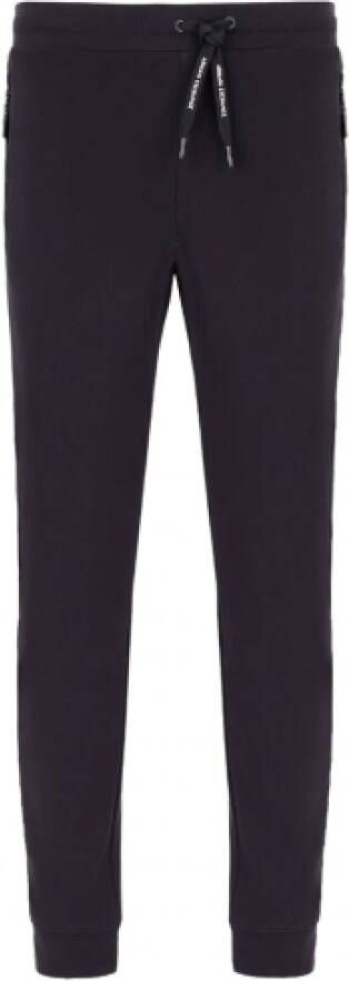 Armani Exchange Blauwe sweatpants voor heren met elastische tailleband en trekkoord Blauw Heren