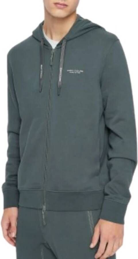 Armani Exchange Groene katoenen sweater met capuchon Green Heren