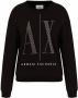 Armani Exchange Stijlvolle vrouwelijke sweatshirt zonder capuchon Black Dames - Thumbnail 1