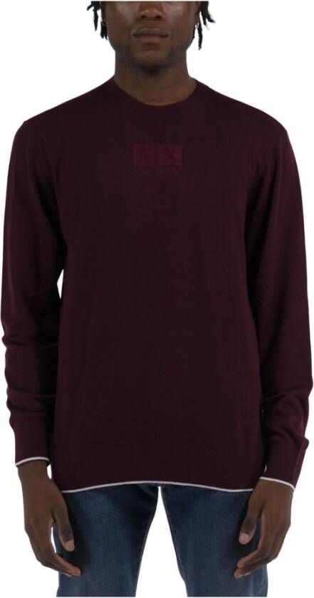 Armani Exchange Bordeaux Sweaters Stijlvol en Comfortabel Rood Heren