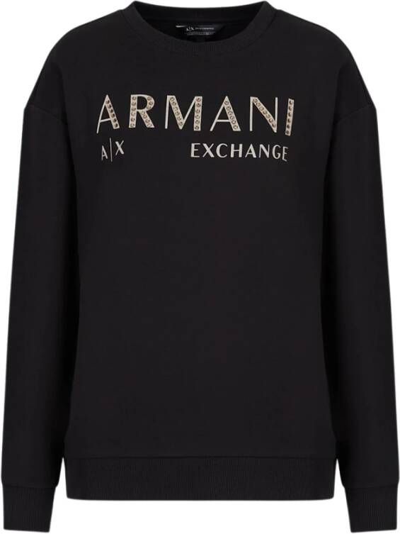Armani Exchange Round-neck Knitwear Zwart Dames