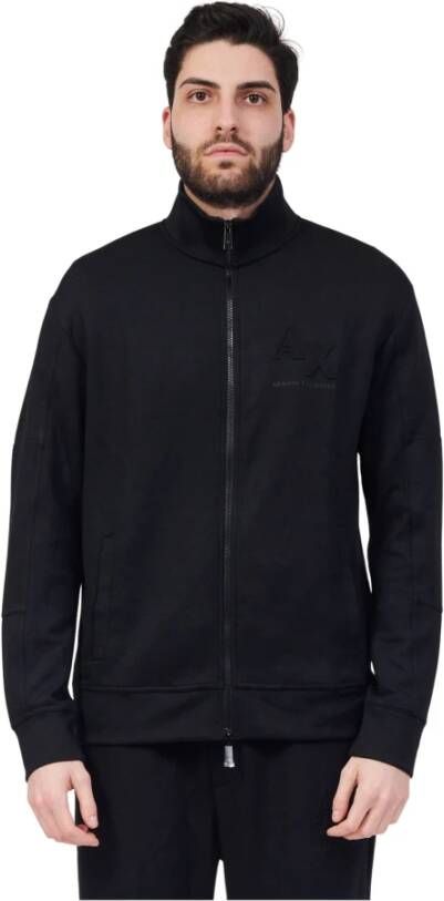 Emporio Armani Zwart Zip-through Sweatshirt voor Heren Black Heren