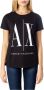 Armani Exchange Gedrukt T-shirt met Korte Mouwen voor Dames Black Dames - Thumbnail 1
