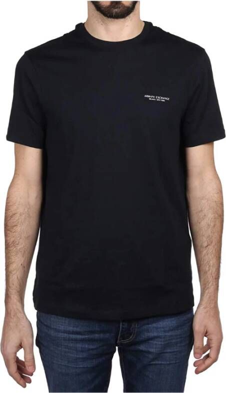 Armani Exchange Stijlvol Katoenen T-Shirt voor Mannen Black Heren