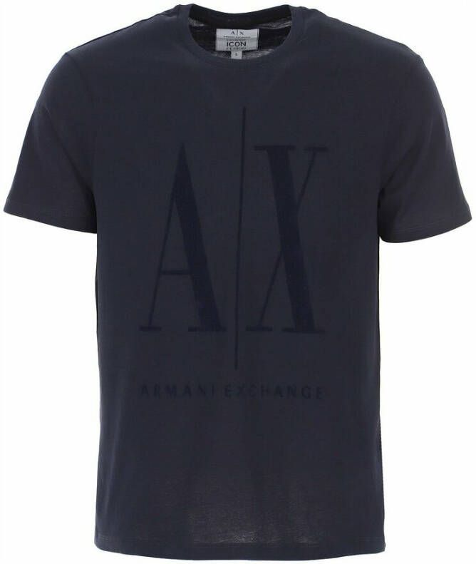 Armani Exchange Blauw T-shirt van 100% katoen voor heren Blue Heren