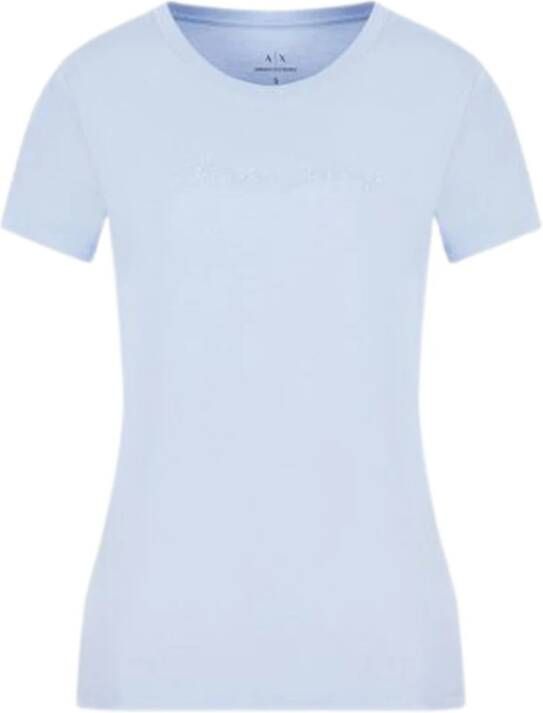 Armani Exchange T-Shirt Klassieke Stijl Diverse Kleuren Blauw Dames