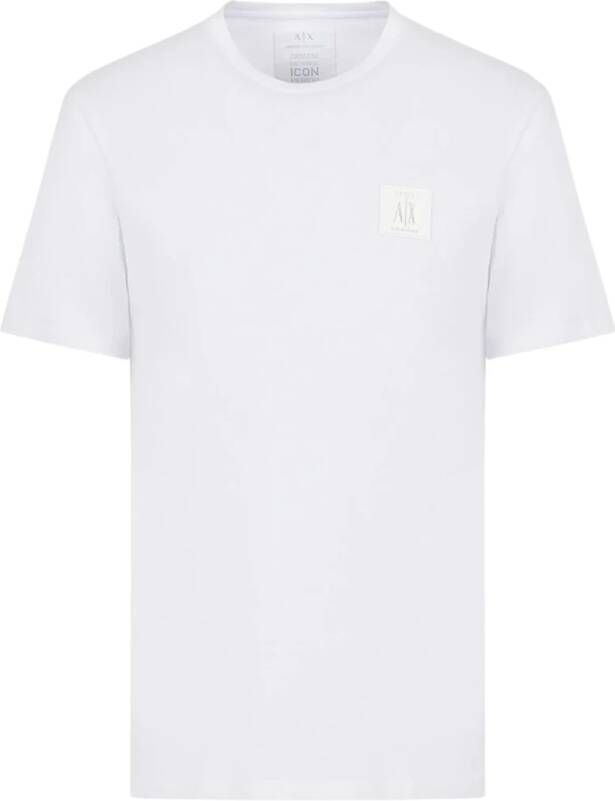 Armani Exchange Witte T-shirts en Polos met Logo Patch White Heren