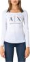 Armani Exchange Witte T-shirt met Lange Mouwen en Ronde Hals White Dames - Thumbnail 1