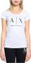 Armani Exchange Witte Bedrukte T-shirt White Dames - Thumbnail 1