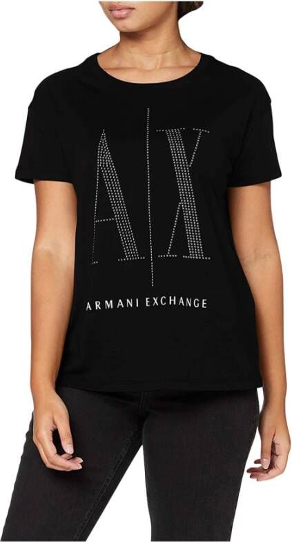 Armani Exchange Bedrukt Dames T-shirt Black Dames