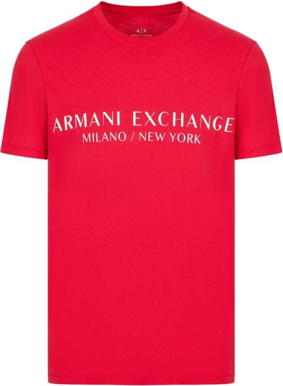 Armani Exchange Iconisch Katoenen T-Shirt Vernieuw Je Garderobe Red Heren