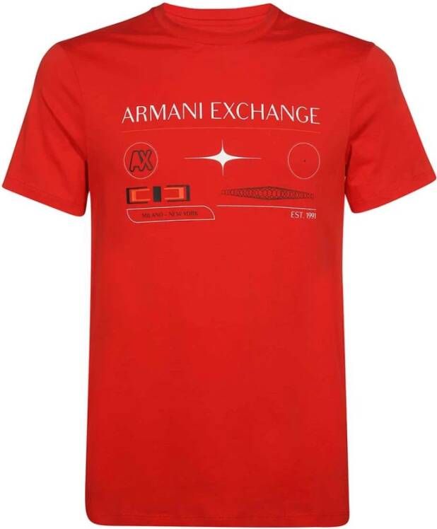 Armani Exchange T-Shirts Rood Heren