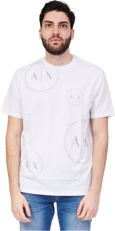 Armani Exchange T-Shirt met meerdere logo's White Heren