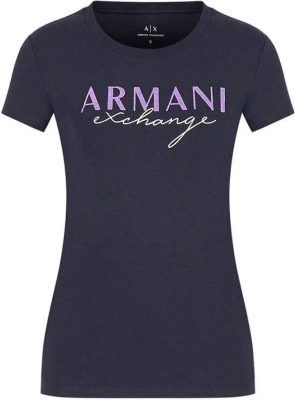 Armani Exchange Basis T-Shirt Blauw Dames