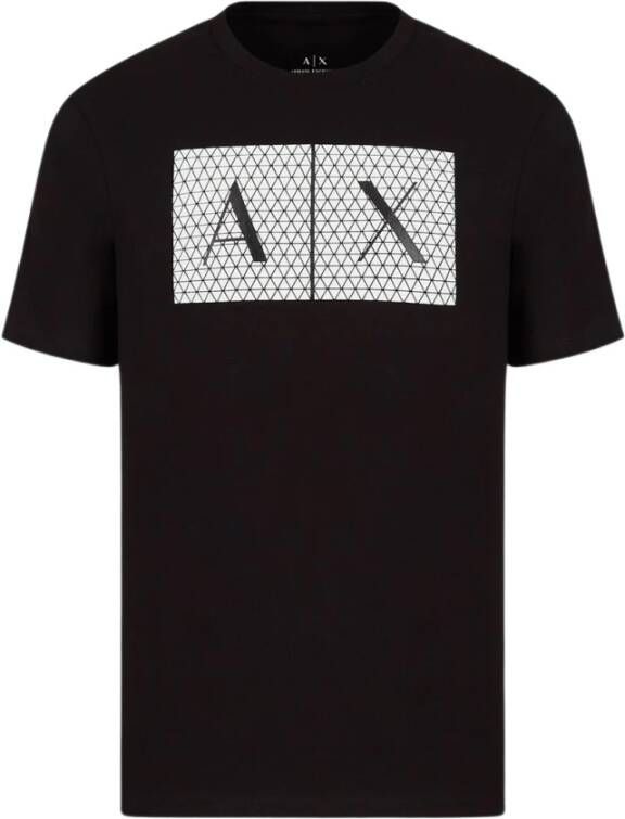 Armani Exchange Zwart Print T-Shirt voor Heren Black Heren