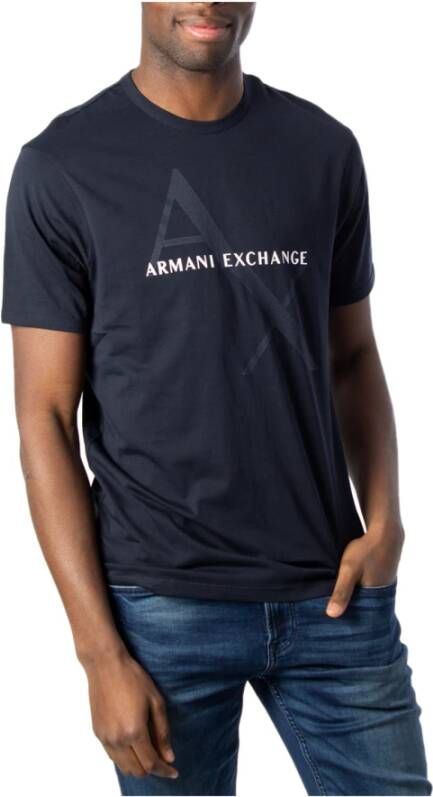 Armani Exchange Heren Katoenen T-Shirt voor Lente Zomer Black Heren