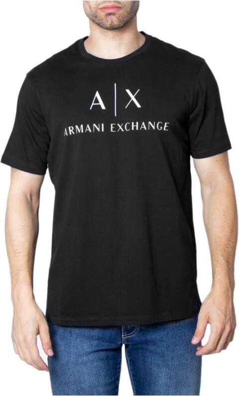 Armani Exchange Heren Jersey T-Shirt Lente Zomer Collectie Black Heren