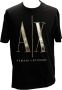 Armani Exchange Zwart T-shirt met Logo Print Black Heren - Thumbnail 4