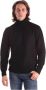 Armani Exchange Zwarte Geribbelde Gebreide Coltrui Black Heren - Thumbnail 1